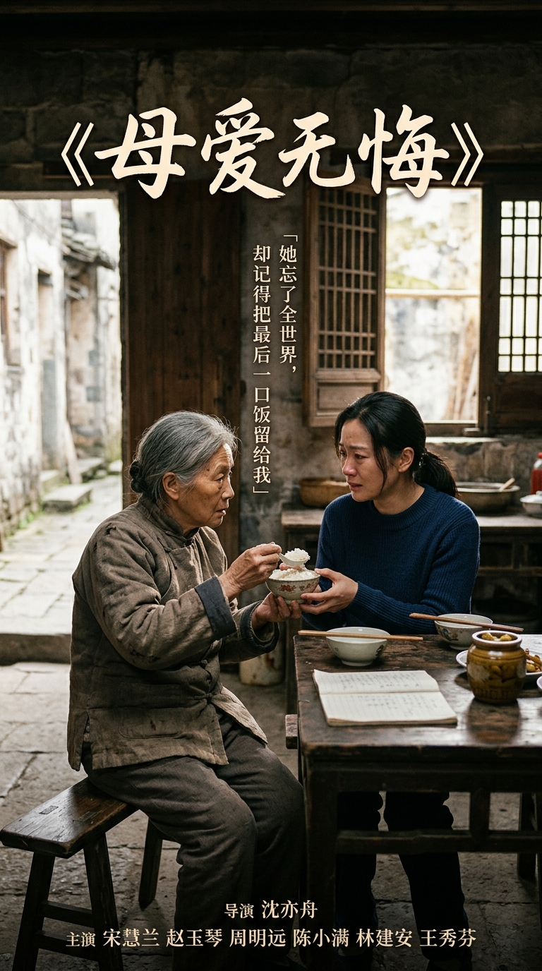 《母爱无悔》剧照：母亲侧影与女儿背影同框